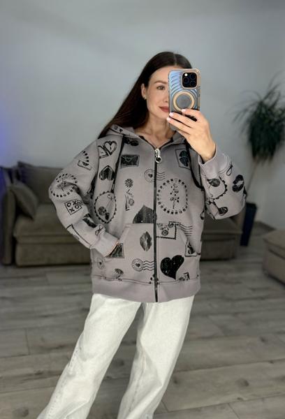 Кофта спорт S.Style (42-48) 602-2 grey (зима)