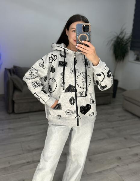 Кофта спорт S.Style (42-48) 602-2 l.grey (зима)