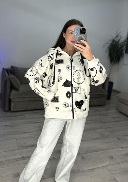 Кофта спорт S.Style (42-48) 602-2 white (зима)