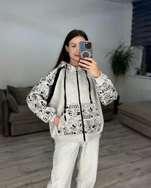 Кофта спорт S.Style (42-48) 621 l.grey (зима)