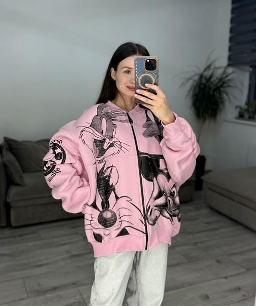 Кофта спорт S.Style (one size) 634-1 pink (зима)