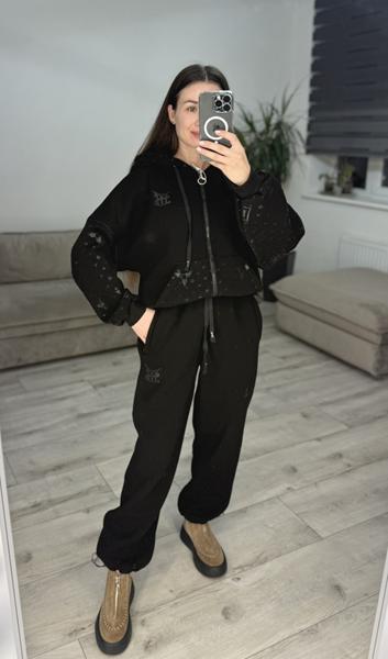 Костюм спорт S.Style (42-48) 641 black (зима)