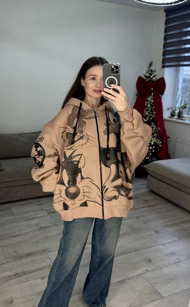 Кофта спорт S.Style (one size) 645  beige (зима)