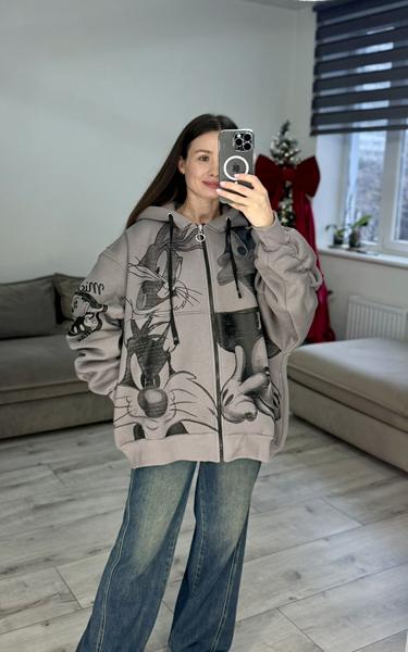 Кофта спорт S.Style (one size) 645 grey (зима)