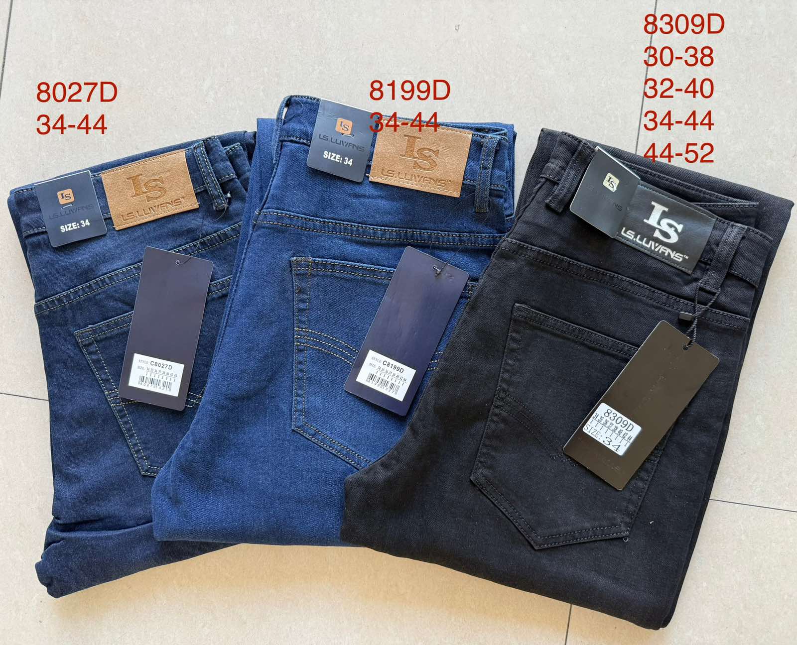 Джинсы God Baron (34-44) C8199D blue (деми)