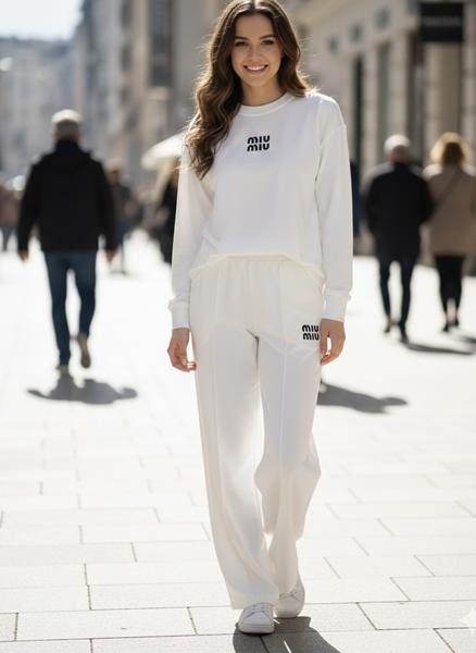 Штаны спорт Newe (M-XL) NW838 white (деми)