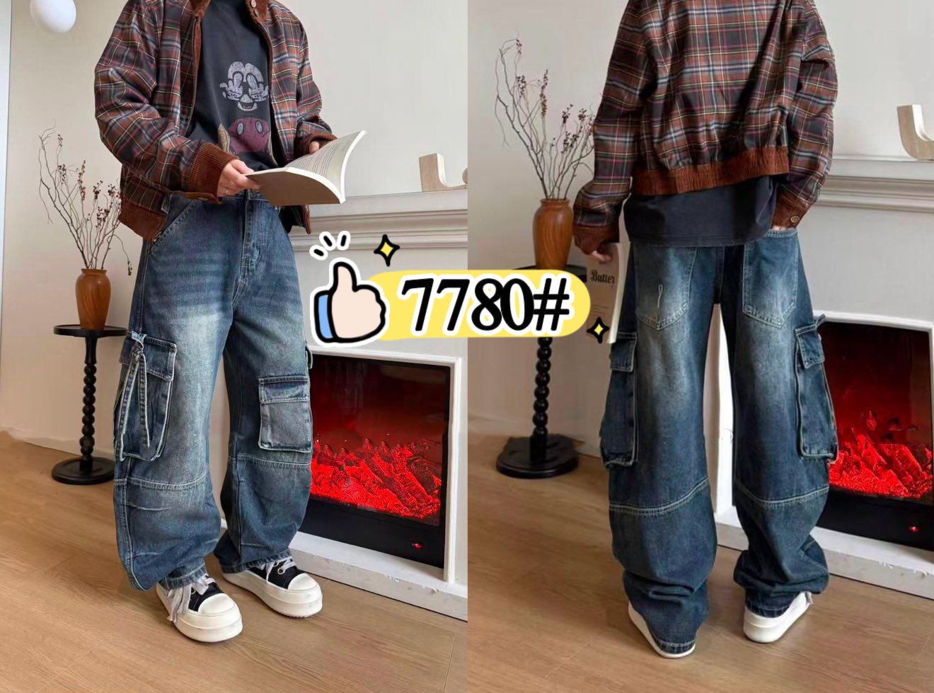 Джинсы God Baron (S-3XL) 7780 blue (деми)