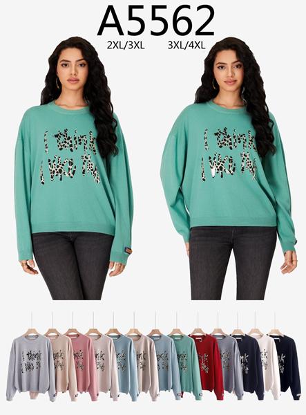 Свитер Anne-Kiss me (2XL-4XL) A5562 mix (зима)