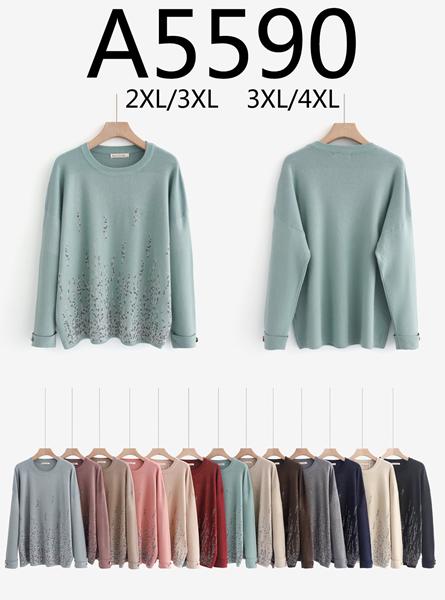 Свитер Anne-Kiss me (2XL-4XL) A5590 mix (деми)