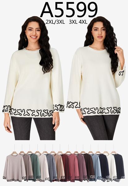 Свитер Anne-Kiss me (2XL-4XL) A5599 mix (зима)