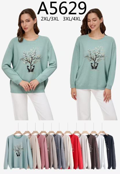 Свитер Anne-Kiss me (2XL-4XL) A5629 mix (деми)