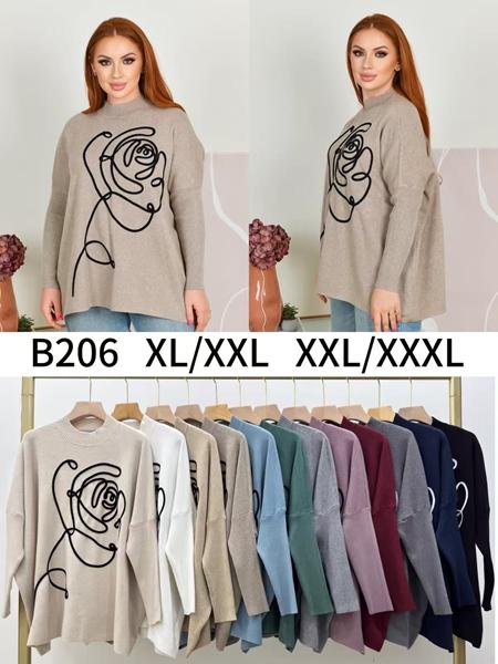 Свитер Anne-Kiss me (XL-3XL) B206 mix (зима)