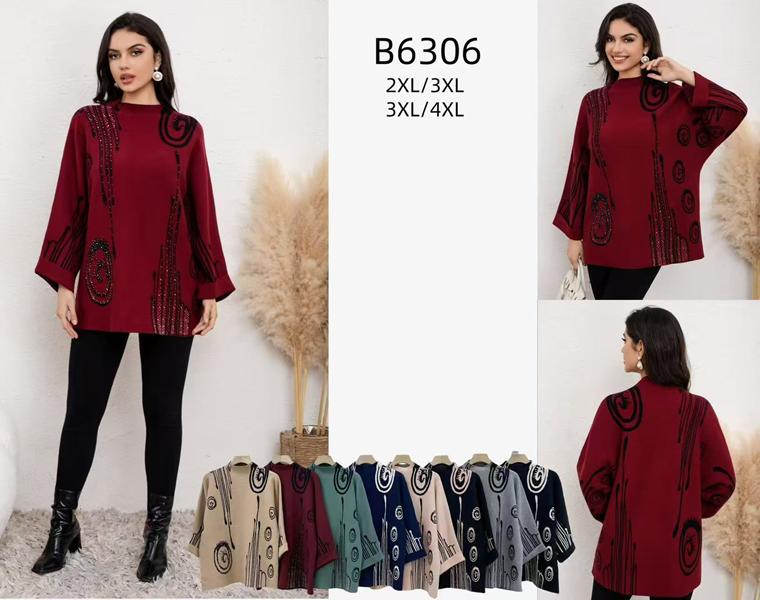 Свитер Anne-Kiss me (2XL-4XL) B6306 mix (зима)