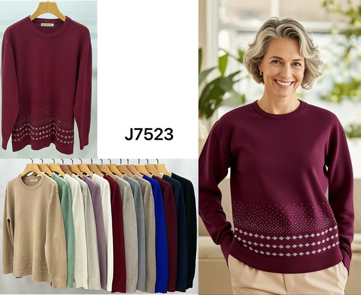 Свитер Anne-Kiss me (L-2XL) J7523 mix (деми)