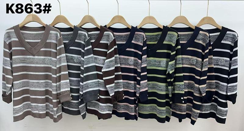 Свитер Anne-Kiss me (XL-3XL) K863 mix (деми)