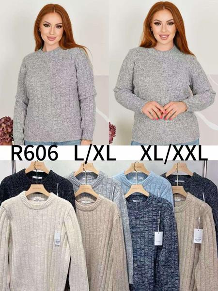 Свитер Anne-Kiss me (L-2XL) R606 mix (зима)