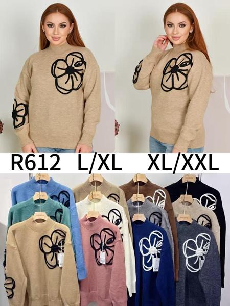 Свитер Anne-Kiss me (L-2XL) R612 mix (зима)