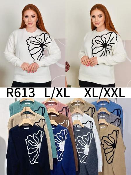 Свитер Anne-Kiss me (L-2XL) R613 mix (зима)