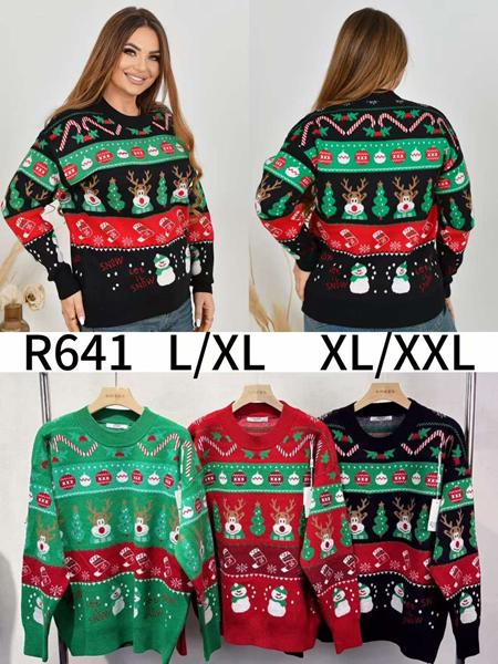 Свитер Anne-Kiss me (L-2XL) R641 mix (зима)