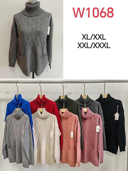 Свитер Anne-Kiss me (XL-3XL) W1068 mix (зима)