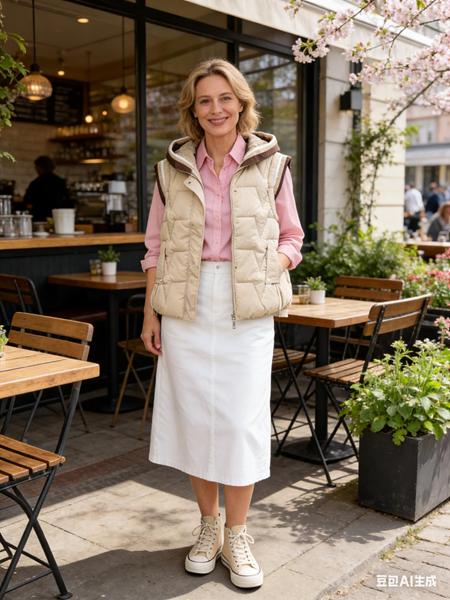 Жилетка Jacket (XL-3XL) MF306 beige (деми)