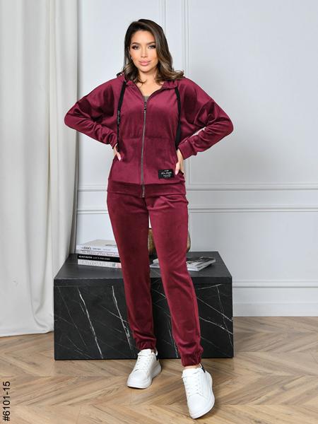 Костюм спорт OdesaOpt (44-52) 6101-15 wine (деми)