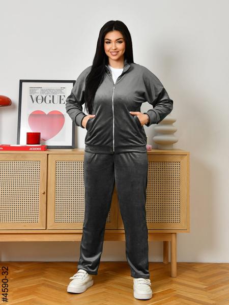 Костюм спорт OdesaOpt (48-52) 4590-32 d.grey (деми)