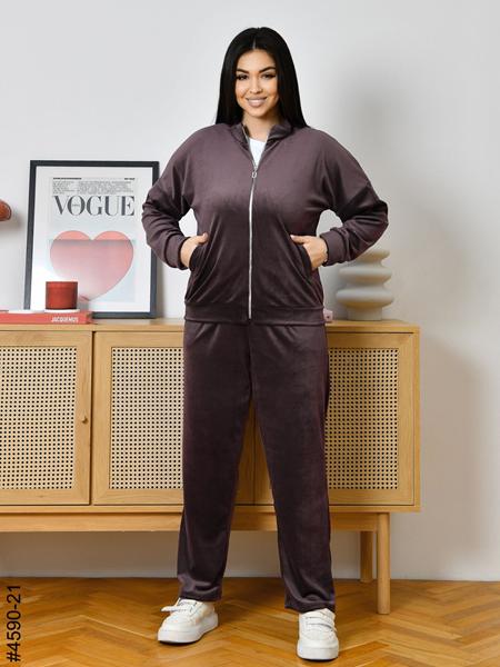 Костюм спорт OdesaOpt (48-52) 4590-21 brown (деми)