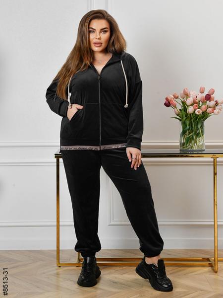 Костюм спорт OdesaOpt (56-62) 8513-31 black (деми)