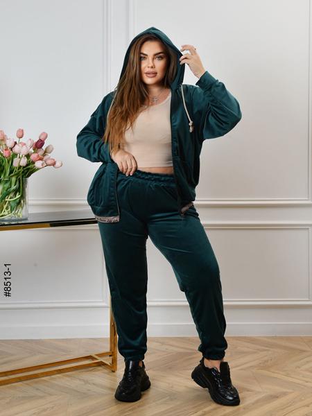 Костюм спорт OdesaOpt (56-62) 8513-1 green (деми)