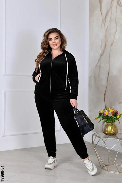 Костюм спорт OdesaOpt (54-60) 7990-31 black (деми)