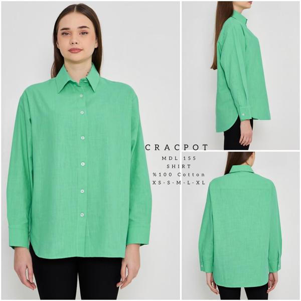 Рубашка Maxim Jeans (XS-XL) 155 green (деми)