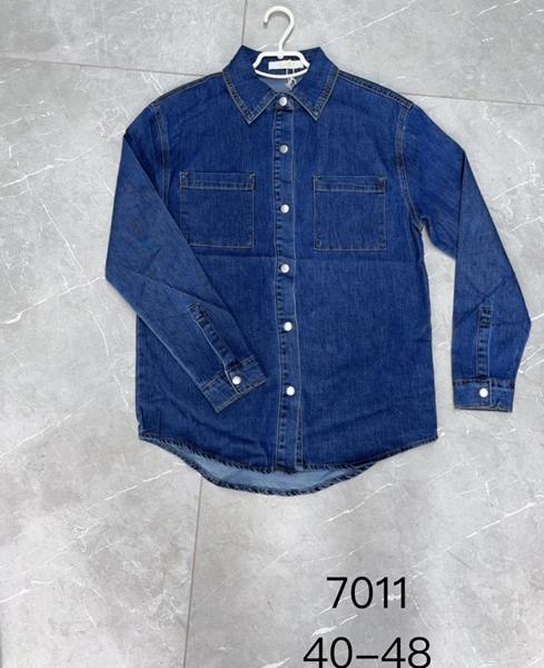 Рубашка NewJeans (40-48) 7011 blue (деми)