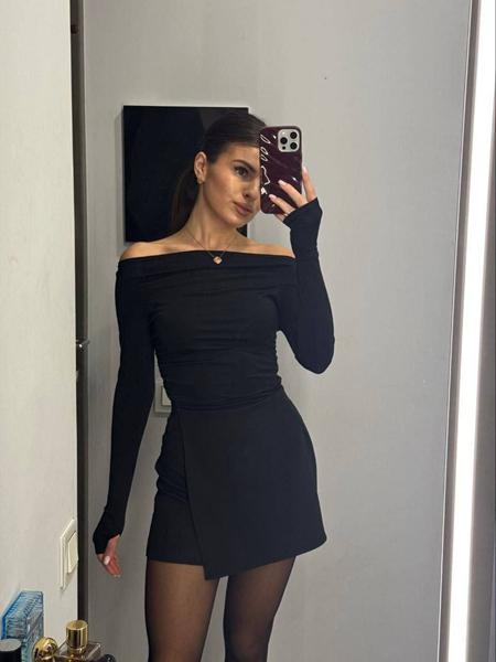 Юбка-шорты Arina (42-46) 2425 black (лето)