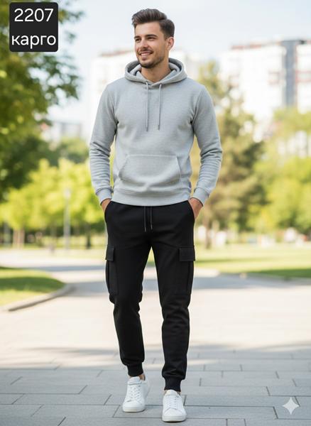 Штаны спорт Moranny (S-2XL) 2207 black (деми)