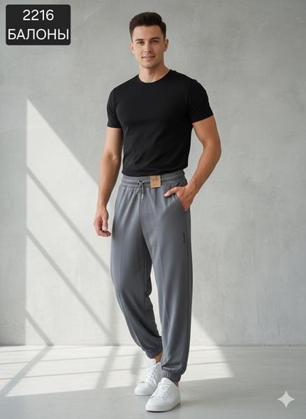 Штаны спорт Moranny (S-2XL) 2216 grey (деми)