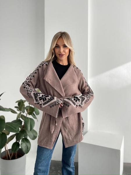 Кардиган LiZa Brend (44-50) 1104 beige-black (деми)