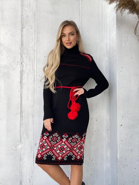 Платье LiZa Brend (42-48) 1106 black-red (зима)