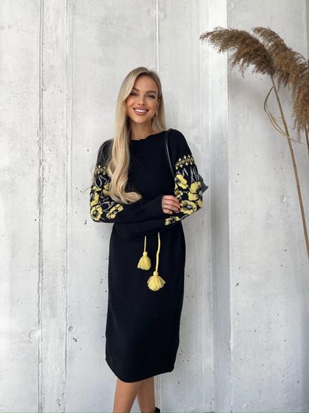 Платье LiZa Brend (44-52) 1107 black-yellow (зима)