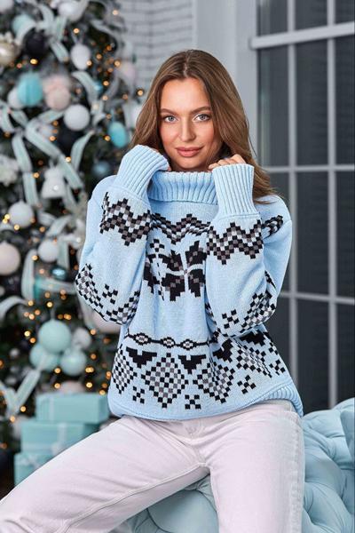 Свитер LiZa Brend (44-50) 1113 l.blue (зима)