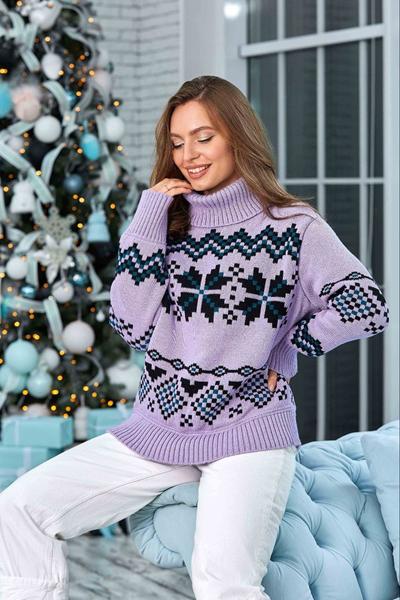 Свитер LiZa Brend (44-50) 1113 lilac (зима)