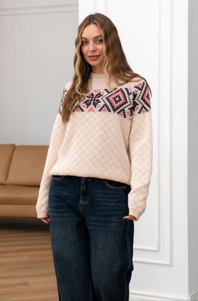 Свитер LiZa Brend (42-50) 1114 beige (зима)