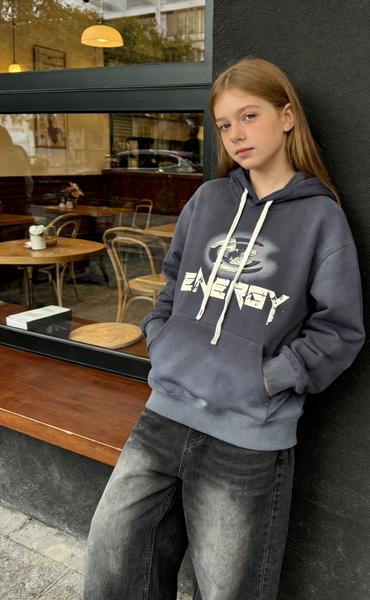 Худи Yalisi (150-180) 8053 d.grey (деми)