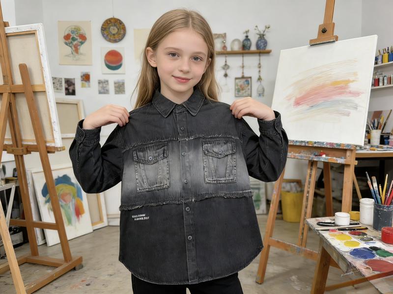 Рубашка Yalisi (120-170) 99035 black (деми)