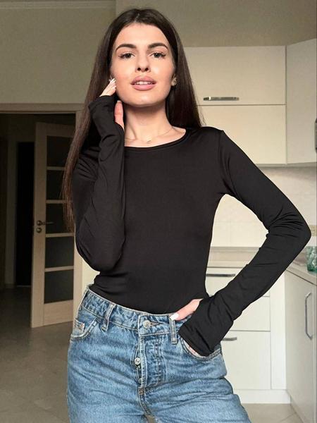 Блузка Arina (42-48) 1525 black (деми)