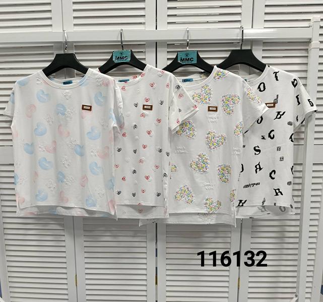 Футболка MMC clothes (46-50) 116132 white-l.blue (лето)