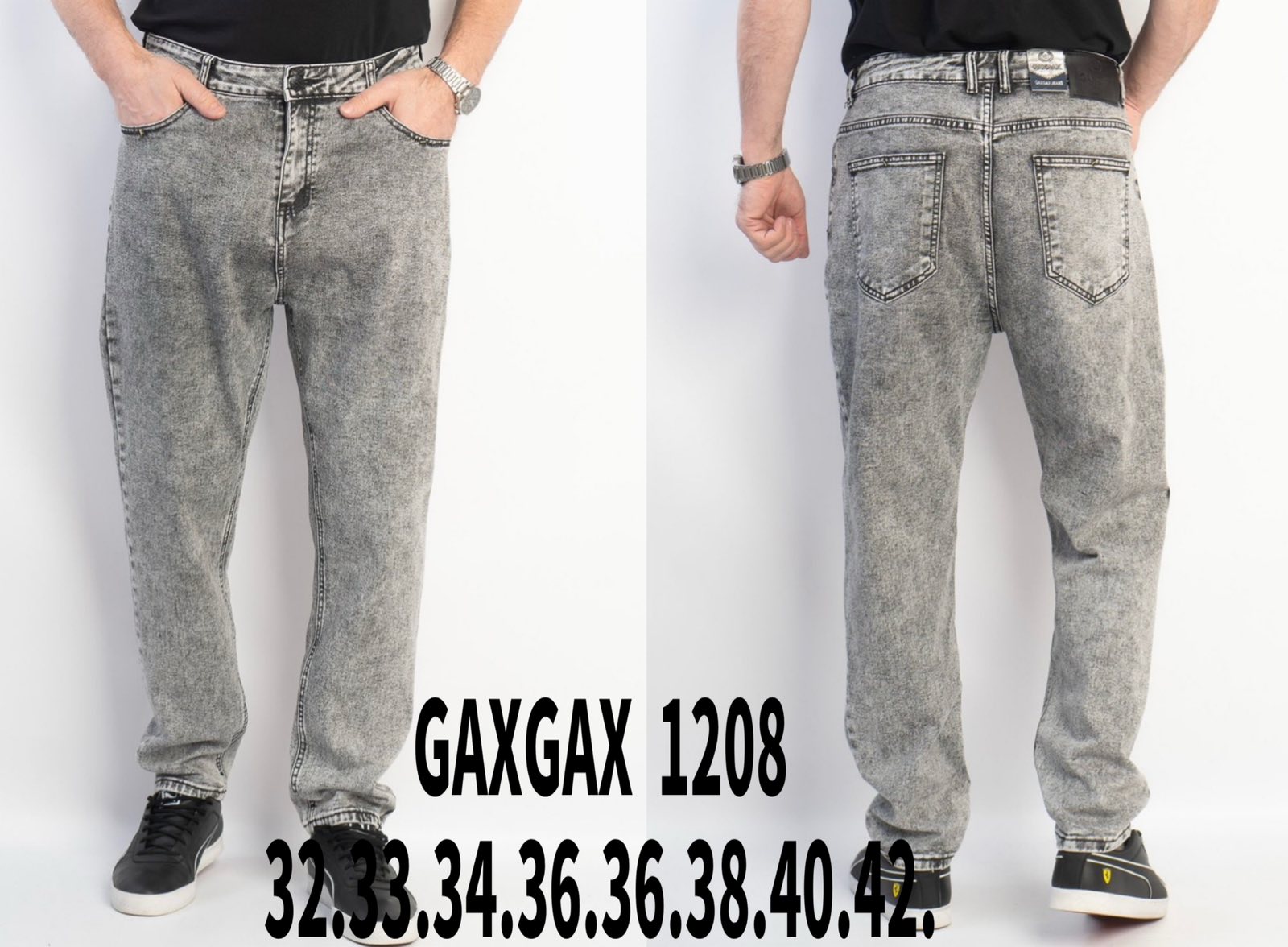 Джинсы Basanjiu (32-42) 1208 grey (деми)