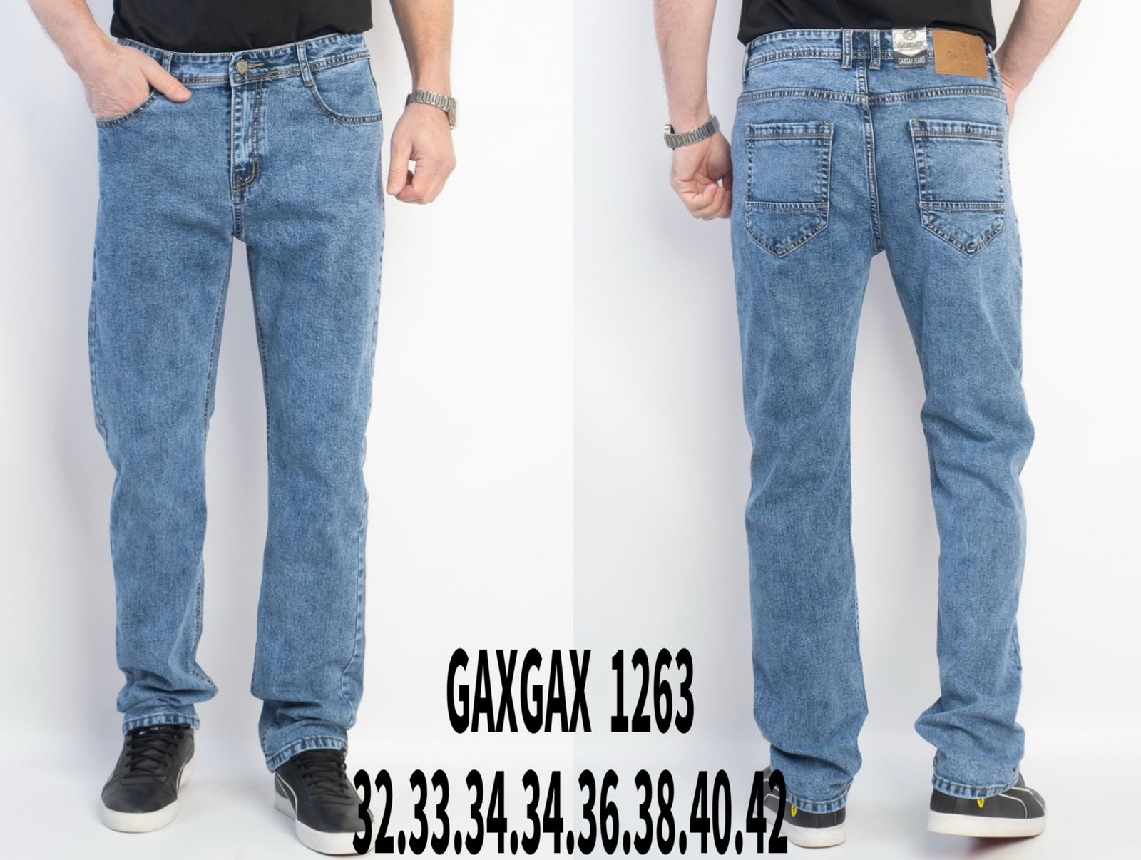 Джинсы Basanjiu (32-42) 1268 l.blue (деми)