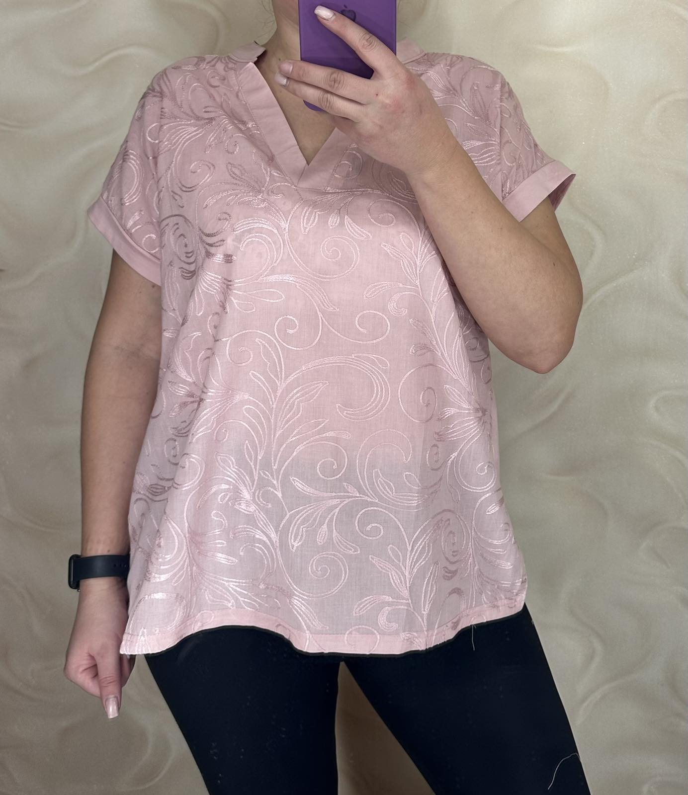 Футболка LeVisha (M-2XL) 26003 pink (лето)