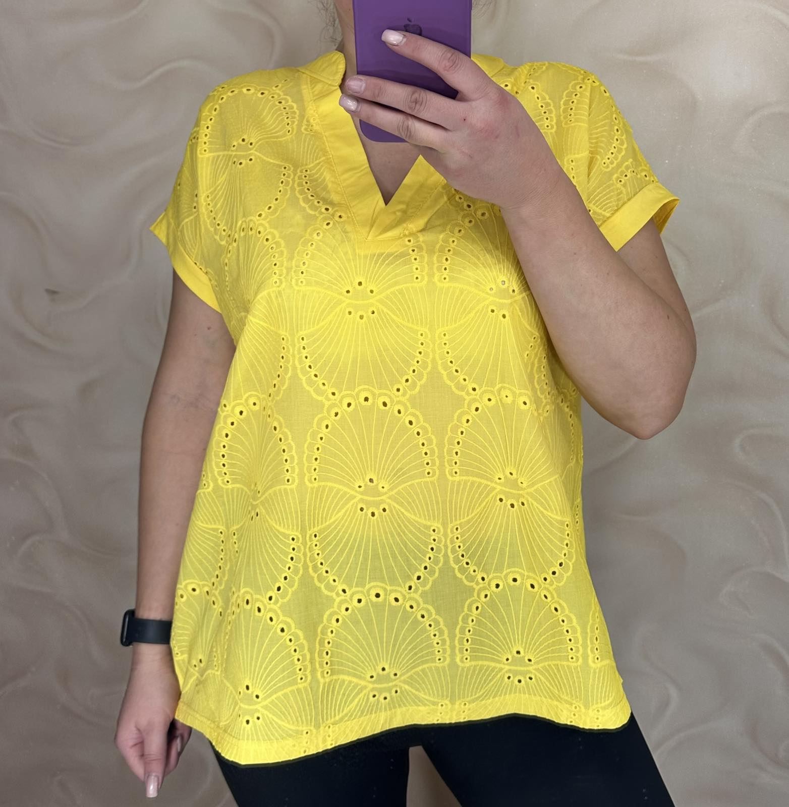 Футболка LeVisha (M-2XL) 26004 yellow (лето)